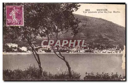 Cartes postales Menton vue generale prise du Cap Martin