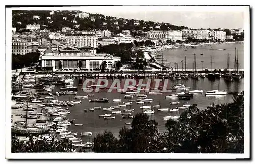 Cartes postales Cannes vue d'ensemble du Port du casino et des Grands hotels de la croisette