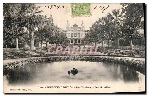 Cartes postales Monte Carlo le Casino et les Jardins