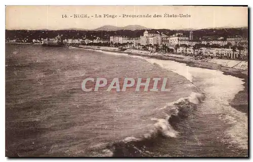 Ansichtskarte AK Nice la Plage Promenade des Etats Unis