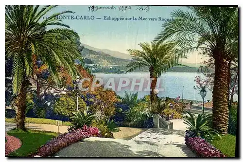 Cartes postales Monte Carlo Echappee sur la Mer vers Roquebrune