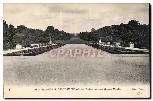 Cartes postales Parc du Palais de Compiegne l'Avenue des Beaux Monts