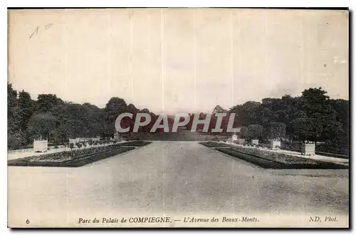 Cartes postales Parc du Palais de Compiegne l'Avenue des Beaux Monts