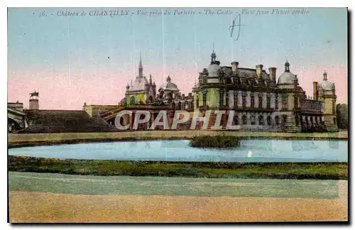 Cartes postales Chateau de Chantilly vue prise du Parterre