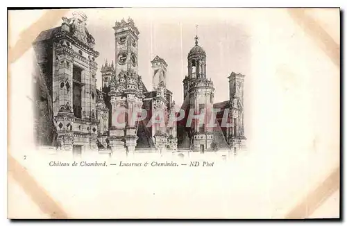 Cartes postales Chateau de Chambord Lucarnes et Cheminees