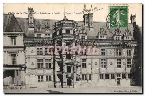 Cartes postales Chateau de Blois Cour Interieure Escalier et Facade Francois Ier