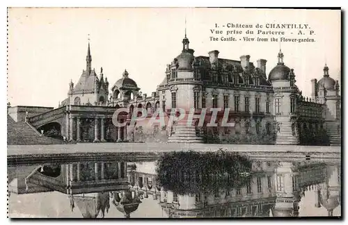 Cartes postales Chateau de Chantilly vue prise du Parterre