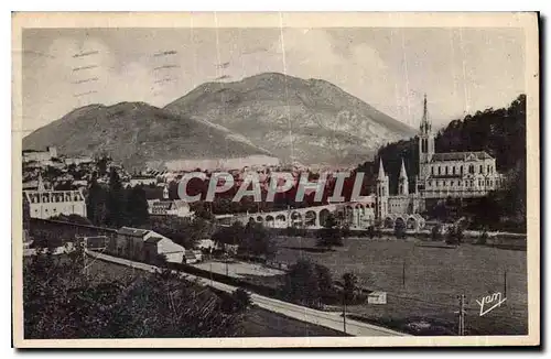 Ansichtskarte AK Lourdes la basilique et le pic du Jer