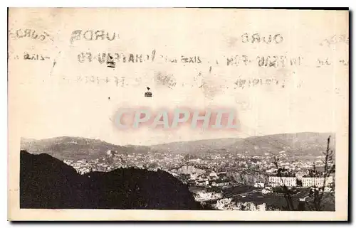 Cartes postales Lourdes Teleferique du en plein ciel sur la ville de Lourdes