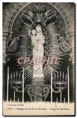 Cartes postales Lyon Basilique de N D de Fourviere vierge du Sanctuaire