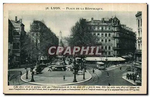 Cartes postales Lyon Place de la Republique
