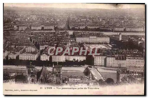 Cartes postales Lyon vue panoramique prise de Fourviere