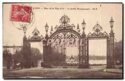 Cartes postales Lyon Parc de la tete d'Or la Grille Monumentale