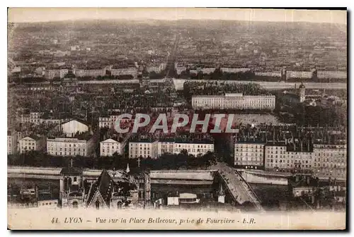 Ansichtskarte AK Lyon vuela Place Bellecour prise de Fourviere  sur