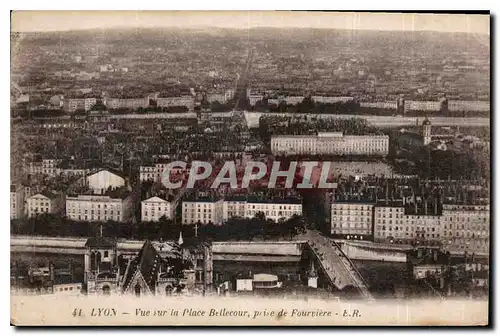 Cartes postales Lyon vuela Place Bellecour prise de Fourviere  sur