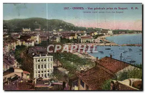 Cartes postales Cannes vue generale prise du Suquet