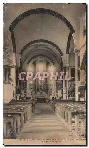 Cartes postales Rocquigny Ardennes pelerinage de St Christophe interieur de l'Eglise
