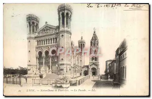 Cartes postales Lyon Notre Dame de Fourviere la Facade