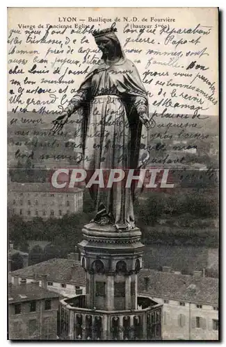 Cartes postales Lyon Basilique de N D de Fourviere vierge de l'ancienne Eglise