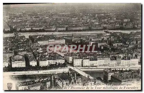 Cartes postales Lyon vue panoramique prise de l'Ascenseur de la Tour metallique de Fourviere