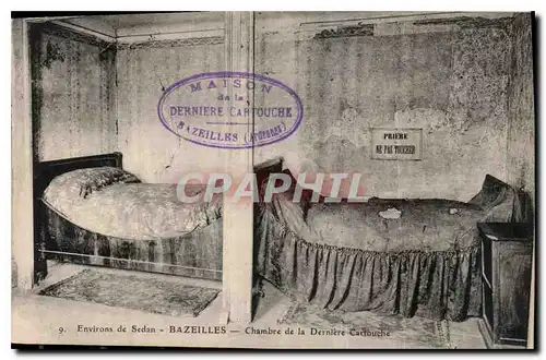 Cartes postales Environs de Sedan Bazeilles Chambre de la Derniere cartouche Militaria