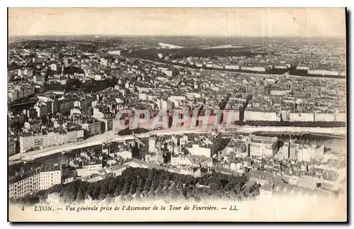 Ansichtskarte AK Lyon vue generale prise de l'Ascenseur de la Tour de Fourviere