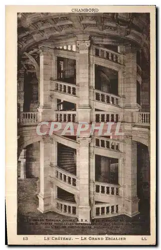 Cartes postales Chambord Le Chateau Le Grand Escalier