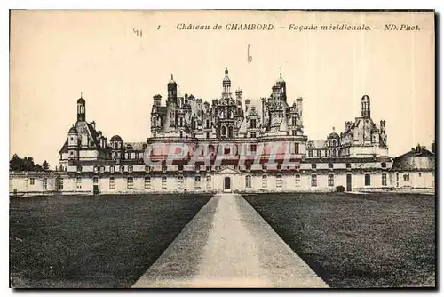 Cartes postales Chateau de Chambord Facade meditionale