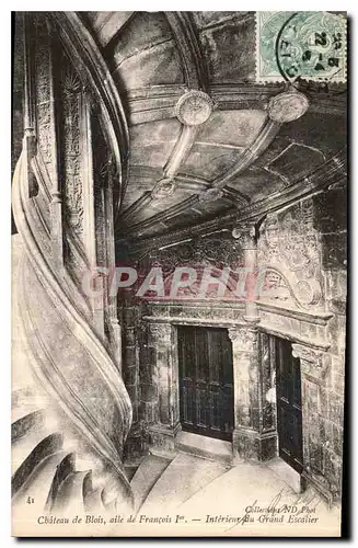 Cartes postales Chateau de Blois aile de Francois I Interieur du Grand Escalier