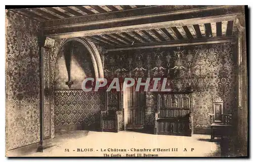 Cartes postales Blois Le Chateau Chambre d'Henri III