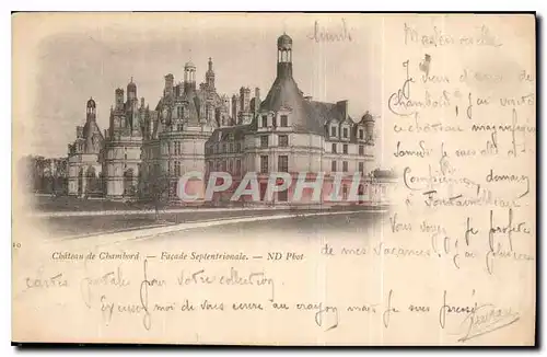 Cartes postales Chateau de Chambord Facade Septemtrionale