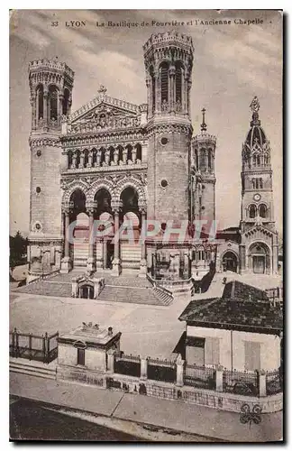 Cartes postales Lyon la Basilique de Fourviere et l'Ancienne Chapelle