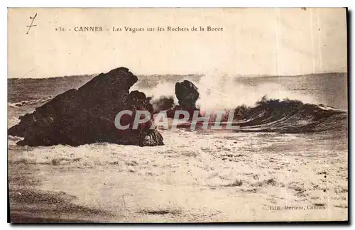 Cartes postales Cannes Les Vagues sur les Rochers de la Boces