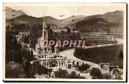 Ansichtskarte AK Lourdes La Basilique vue du Chateau Fort