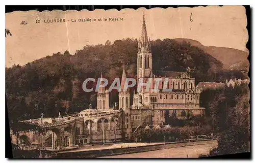 Ansichtskarte AK Lourdes La Basilique et le Rosaire