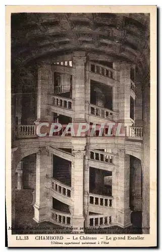 Ansichtskarte AK Chambord Le Chateu Le grand Escalier