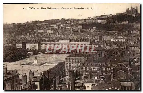 Ansichtskarte AK Lyon place bellecour et coteau de Fourviere