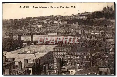 Cartes postales Lyon place bellecour et coteau de Fourviere