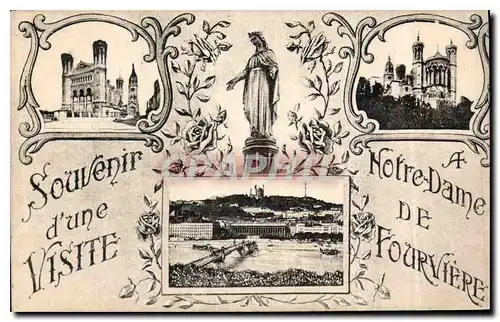 Cartes postales Souvenir d'une Visite Notre Dame de Fourviere