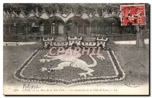 Cartes postales Lyon le Parc de la Tete d'Or les Armoiries de la Ville de Lyon