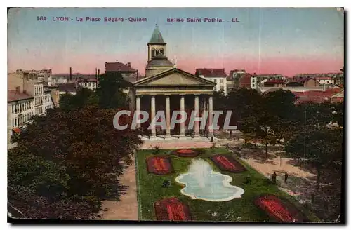 Cartes postales Lyon La Place Edgard Quinet Eglise Saint Pothin