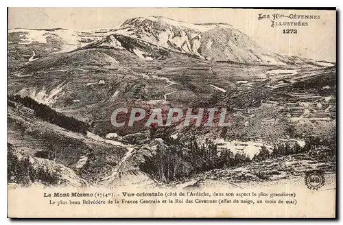Cartes postales Le Mont Mezenc Vue orientale cote de l'Ardeche dans son aspect le plus grandiose