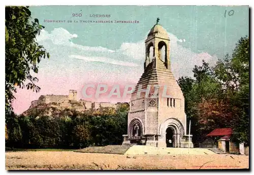 Ansichtskarte AK Lourdes Monument de la Reconnaissance Interallies