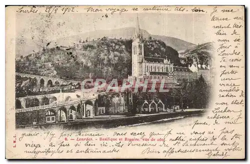 Ansichtskarte AK Lourdes Basilique et Rosaire vue de cote