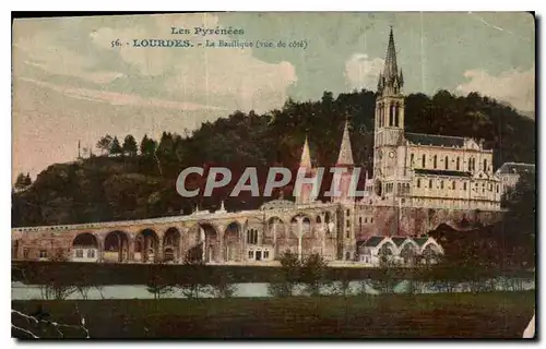 Cartes postales Les Pyrenees Lourdes La Basilique vue de cote