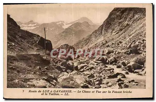 Ansichtskarte AK Route de Luz a Gavarnie le Chaos et vue sur la Fausse breche et le Taillon