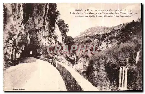 Cartes postales Excursion aux Gorges du Loup Interieur des Gorges Cascade des Demoiselles
