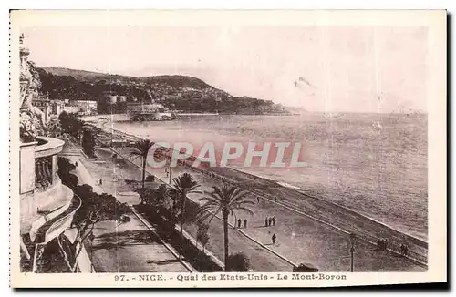 Cartes postales Nice Quai des Etats Unis le Mont Boron