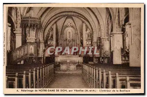 Cartes postales Pelerinage de Notre Dame de Sion par Vezelise M et M l'Interieur de la Basilique