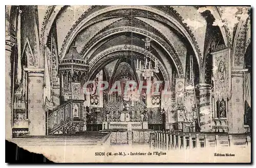 Cartes postales Sion M et M Interieur de l'Eglise